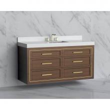 Madeli B855-60C-002-BR-HY-PC - Madeli Renaissance 60C'' Wall hung Vanity Cabinet in Brandy/HW: Handles Polished Chrome(