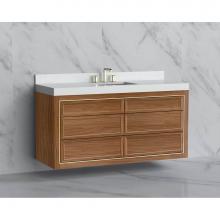 Madeli B855-60C-002-NW-NP-PC - Madeli Renaissance 60C'' Wall hung  Vanity Cabinet in Natural Walnut/HW: No Handles - In