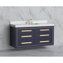 Madeli B855-60C-002-SA-HP-BN - Madeli Renaissance 60C'' Wall hung Vanity Cabinet in Sapphire/HW: Handles Brushed Nickel