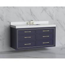 Madeli B855-60C-002-SA-HR-BN - Madeli Renaissance 60C'' Wall hung Vanity Cabinet in Sapphire/HW: Handles Brushed Nickel