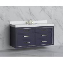 Madeli B855-60C-002-SA-HY-MB - Madeli Renaissance 60C'' Wall hung Vanity Cabinet in Sapphire/HW: Handles Matte Black(MB