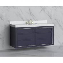 Madeli B855-60C-002-SA-NP-BN - Madeli Renaissance 60C'' Wall hung Vanity Cabinet in Sapphire - No Handles - Inlay in Br