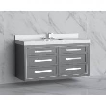 Madeli B855-60C-002-TG-HP-BN - Madeli Renaissance 60C'' Wall hung Vanity Cabinet in  Studio Grey/HW: Handles Brushed Ni