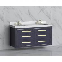 Madeli B855-60D-002-SA-HP-MB - Madeli Renaissance 60D'' Wall hung Vanity Cabinet in Sapphire/HW: Handles Matte Black(MB