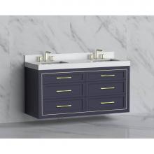 Madeli B855-60D-002-SA-HR-MB - Madeli Renaissance 60D'' Wall hung Vanity Cabinet in Sapphire/HW: Handles Matte Black(MB