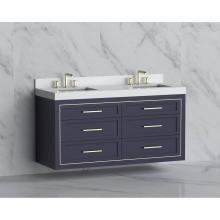 Madeli B855-60D-002-SA-HY-BN - Madeli Renaissance 60D'' Wall hung Vanity Cabinet in Sapphire/HW: Handles Brushed Nickel