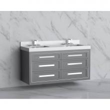 Madeli B855-60D-002-TG-HP-MB - Madeli Renaissance 60D'' Wall hung Vanity Cabinet in Studio Grey/HW: Handles Matte Black