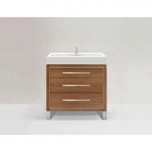 Madeli B860-36-001-LS-NW-PN - Madeli Estate 36'' Free standing Vanity Cabinet in Natural Walnut/HW: Polished Nickel(PN