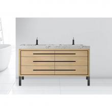 Madeli B860-72D-001-LL-NO-BN - Madeli Estate 72'' Free standing Vanity Cabinet in Natural Oak/HW: Brushed Nickel(BN)