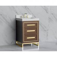 Madeli B865-24-001-LC-BR-HP-BN - Madeli Vision 24'' Free standing Vanity Cabinet in Brandy/HW: Handles/Feet Brushed Nicke