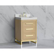 Madeli B865-24-001-LC-NO-HP-BN - Madeli Vision 24'' Free standing Vanity Cabinet in Natural Oak/HW: Handle & Feet Bru