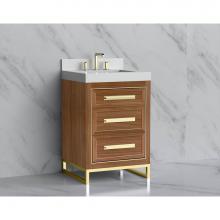 Madeli B865-24-001-LC-NW-HP-BN - Madeli Vision 24'' Free standing Vanity Cabinet in Natural Walnut/HW: Handle & Feet