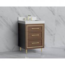 Madeli B865-24-001-LR-BR-HR-PC - Madeli Vision 24'' Free standing Vanity Cabinet in Brandy/HW: Handles/Feet Polished Chro