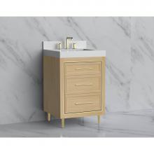 Madeli B865-24-001-LR-NO-HR-PC - Madeli Vision 24'' Free standing Vanity Cabinet in Natural Oak/HW: Handle & Feet Pol