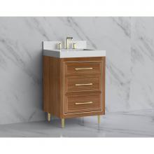 Madeli B865-24-001-LR-NW-HR-MB - Madeli Vision 24'' Free standing Vanity Cabinet in Natural Walnut/HW: Handle & Feet