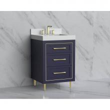 Madeli B865-24-001-LR-SA-HR-BN - Madeli Vision 24'' Free standing Vanity Cabinet in Sapphire/HW: Handles/Feet Brushed Nic