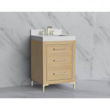 Madeli B865-24-001-LY-NO-HY-PC - Madeli Vision 24'' Free standing Vanity Cabinet in Natural Oak/HW: Handle & Feet Pol