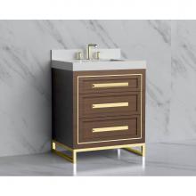 Madeli B865-30-001-LC-BR-HP-PC - Madeli Vision 30'' Free standing Vanity Cabinet in Brandy/HW: Handles/Feet Polished Chro