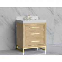 Madeli B865-30-001-LC-NO-HP-PC - Madeli Vision 30'' Free standing Vanity Cabinet in Natural Oak/HW: Handle & Feet Pol