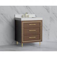 Madeli B865-30-001-LR-BR-HR-MB - Madeli Vision 30'' Free standing Vanity Cabinet in Brandy/HW: Handles/Feet Matte Black(M