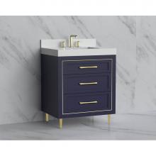 Madeli B865-30-001-LR-SA-HR-BN - Madeli Vision 30'' Free standing Vanity Cabinet in Sapphire/HW: Handles/Feet Brushed Nic