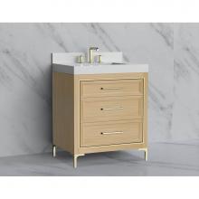 Madeli B865-30-001-LY-NO-HY-BN - Madeli Vision 30'' Free standing Vanity Cabinet in Natural Oak/HW: Handle & Feet Bru