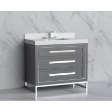 Madeli B865-36-001-LC-TG-HP-PC - Madeli Vision 36'' Free standing Vanity Cabinet in Studio Grey/HW: Handles/Feet Polished