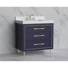 Madeli B865-36-001-LR-SA-HR-PC - Madeli Vision 36'' Free standing Vanity Cabinet in Sapphire/HW: Handles/Feet Polished Ch