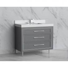 Madeli B865-36-001-LR-TG-HR-MB - Madeli Vision 36'' Free standing Vanity Cabinet in Studio Grey/HW: Handles/Feet Matte Bl