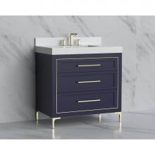 Madeli B865-36-001-LY-SA-HY-MB - Madeli Vision 36'' Free standing Vanity Cabinet in Sapphire/HW: Handles/Feet Matte Black