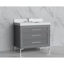 Madeli B865-36-001-LY-TG-HY-BN - Madeli Vision 36'' Free standing Vanity Cabinet in Studio Grey/HW: Handles/Feet Brushed