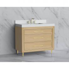 Madeli B865-42-001-LR-NO-HR-BN - Madeli Vision 42'' Free standing Vanity Cabinet in Natural Oak/HW: Handle & Feet Bru