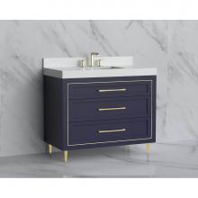 Madeli B865-42-001-LR-SA-HR-BN - Madeli Vision 42'' Free standing Vanity Cabinet in Sapphire/HW: Handles/Feet Brushed Nic