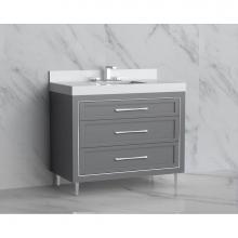 Madeli B865-42-001-LR-TG-HR-BN - Madeli Vision 42'' Free standing Vanity Cabinet in Studio Grey/HW: Handles/Feet Brushed