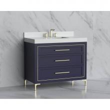 Madeli B865-42-001-LY-SA-HY-BN - Madeli Vision 42'' Free standing Vanity Cabinet in Sapphire/HW: Handles/Feet Brushed Nic