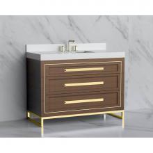 Madeli B865-48C-001-LC-BR-HP-BN - Madeli Vision 48C'' Free standing Vanity Cabinet in Brandy/HW: Handles/Feet Brushed Nick