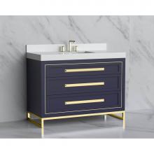 Madeli B865-48C-001-LC-SA-HP-MB - Madeli Vision 48C'' Free standing Vanity Cabinet in Sapphire/HW: Handles/Feet Matte Blac