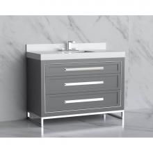 Madeli B865-48C-001-LC-TG-HP-BN - Madeli Vision 48C'' Free standing Vanity Cabinet in Studio Grey/HW: Handles/Feet Brushed