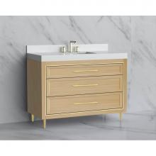 Madeli B865-48C-001-LR-NO-HR-BN - Madeli Vision 48C'' Free standing Vanity Cabinet in Natural Oak/HW: Handle & Feet Br