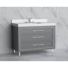 Madeli B865-48C-001-LR-TG-HR-PC - Madeli Vision 48C'' Free standing Vanity Cabinet in Studio Grey/HW: Handles/Feet Polishe