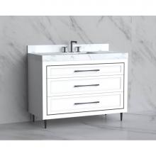 Madeli B865-48C-001-LR-WH-HR-PC - Madeli Vision 48C'' Free standing Vanity Cabinet in White/HW: Handles/Feet Polished Chro