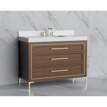 Madeli B865-48C-001-LY-BR-HY-MB - Madeli Vision 48C'' Free standing Vanity Cabinet in Brandy/HW: Handles/Feet Matte Black(