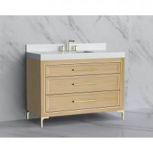 Madeli B865-48C-001-LY-NO-HY-BN - Madeli Vision 48C'' Free standing Vanity Cabinet in Natural Oak/HW: Handle & Feet Br