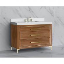 Madeli B865-48C-001-LY-NW-HY-BN - Madeli Vision 48C'' Free standing Vanity Cabinet in Natural Walnut/HW: Handle & Feet