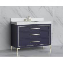 Madeli B865-48C-001-LY-SA-HY-BN - Madeli Vision 48C'' Free standing Vanity Cabinet in Sapphire/HW: Handles/Feet Brushed Ni