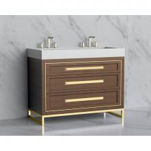 Madeli B865-48D-001-LC-BR-HP-BN - Madeli Vision 48D'' Free standing Vanity Cabinet in Brandy/HW: Handles/Feet Brushed Nick