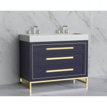 Madeli B865-48D-001-LC-SA-HP-PC - Madeli Vision 48D'' Free standing Vanity Cabinet in Sapphire/HW: Handles/Feet Polished C