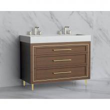 Madeli B865-48D-001-LR-BR-HR-BN - Madeli Vision 48D'' Free standing Vanity Cabinet in Brandy/HW: Handles/Feet Brushed Nick