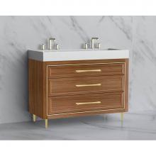 Madeli B865-48D-001-LR-NW-HR-BN - Madeli Vision 48D'' Free standing Vanity Cabinet in Natural Walnut/HW: Handle & Feet