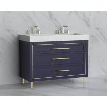 Madeli B865-48D-001-LR-SA-HR-BN - Madeli Vision 48D'' Free standing Vanity Cabinet in Sapphire/HW: Handles/Feet Brushed Ni